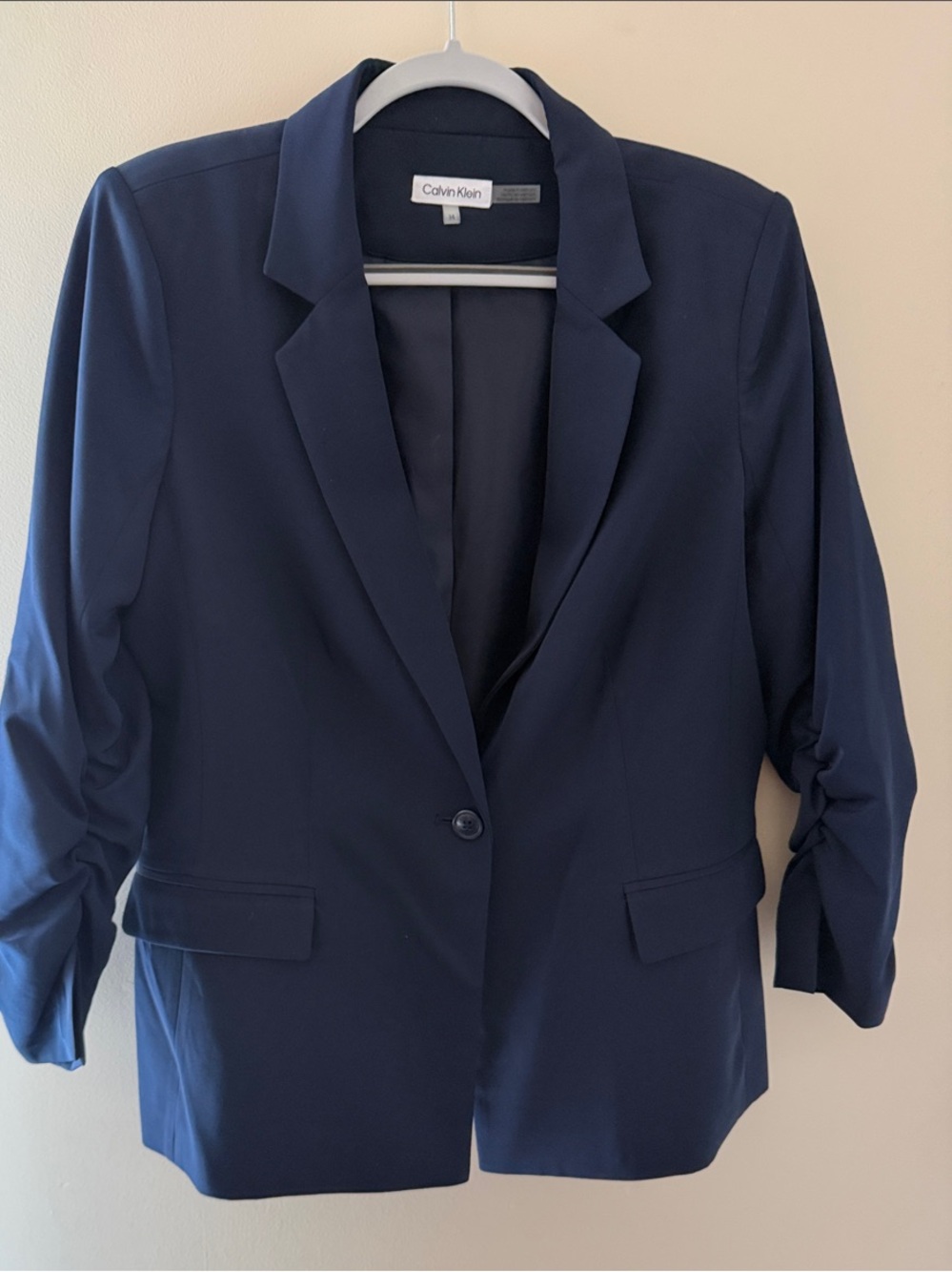 Calvin Klein Dark Navy Single-Button Blazer